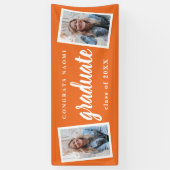 Banderoles Modern Script 2 Photo Graduation Party (Vertical)