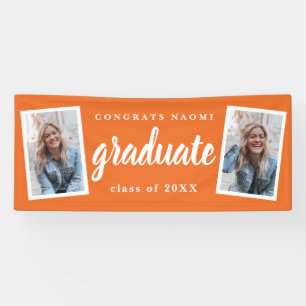 Banderoles Modern Script 2 Photo Graduation Party
