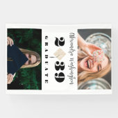 Banderoles Modern Two Photo Bold Script Graduation Party (Horizontal)