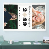 Banderoles Modern Two Photo Bold Script Graduation Party (Salon professionnel)