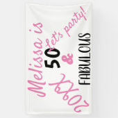 Banderoles Moderne 50 Et Fabuleux Texte Fête Anniversaire (Vertical)