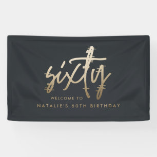 Banderoles Moderne 60e anniversaire simple élégant script sty