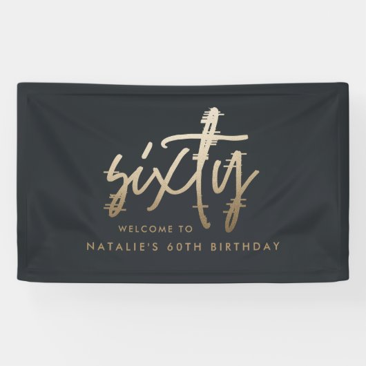 Banderoles Moderne 60e anniversaire simple élégant script sty (Horizontal)
