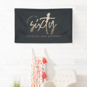 Banderoles Moderne 60e anniversaire simple style élégant scri (En situation)