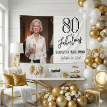 Moderne 80 ans et Fabuleux Nom Date Anniversaire 