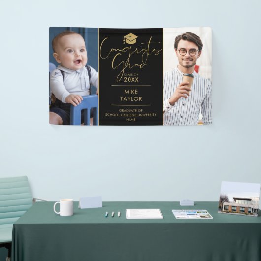 Banderoles Moderne Alors Et Maintenant 2 Fête De Graduation P (Salon professionnel)