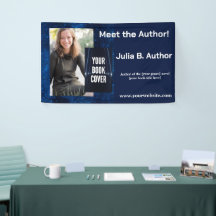Moderne Blue Sci Fi Author Book Signer