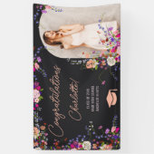 Banderoles Moderne chic fleurs sauvages script graduation pho (Vertical)