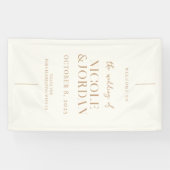 Banderoles Moderne Chic Ivoire Tan Mariage Accueil (Horizontal)