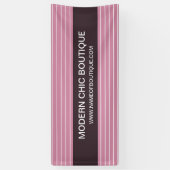 Banderoles Moderne Chic Mince Pink Stripes Mode Boutique (Vertical)
