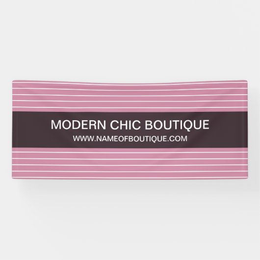 Banderoles Moderne Chic Mince Pink Stripes Mode Boutique (Horizontal)