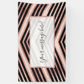 Banderoles Moderne Chic Rose Or rose noir Chevron Geo (Vertical)