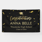 Banderoles Moderne Chic Script Élégant Gold Graduation (Horizontal)
