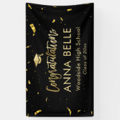 Banderoles Moderne Chic Script Élégant Gold Graduation (Vertical)