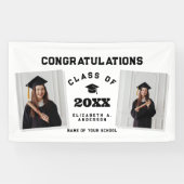 Banderoles Moderne Classique 2024 Diplômé 2 Photo Graduation (Horizontal)