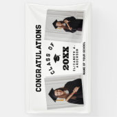 Banderoles Moderne Classique 2024 Diplômé 2 Photo Graduation (Vertical)