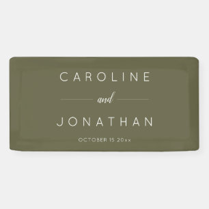 Banderoles Moderne Écriture Minimaliste Olive Moss Mariage Pe