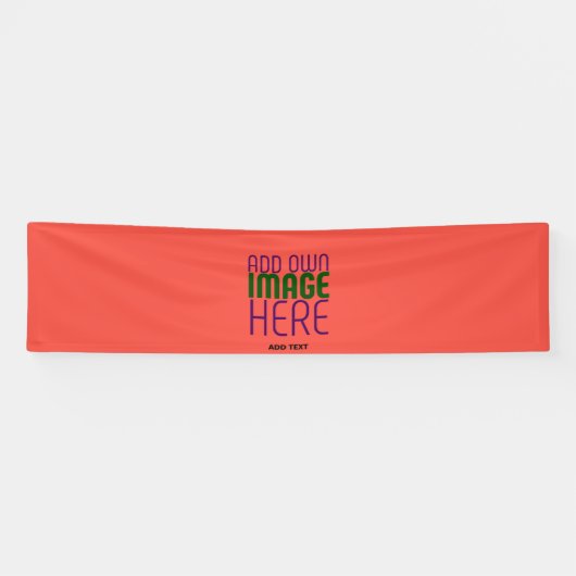 BANDEROLES MODERNE ÉDITABLE ROUGE ORANGE MODÈLE TEXTE D'IMAGE (Horizontal)