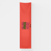 BANDEROLES MODERNE ÉDITABLE ROUGE ORANGE MODÈLE TEXTE D'IMAGE (Verticale)