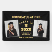 Banderoles Moderne Elegant 2024 Diplômé 2 Photo Graduation (Horizontal)