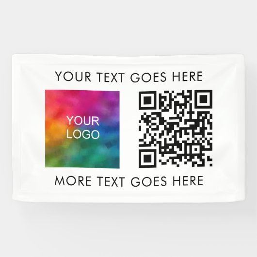 Banderoles Moderne Elegant Best Business Company Logo QR Code (Horizontal)