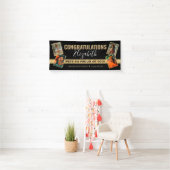 Banderoles Moderne Elegant Black Gold Photo Collage Graduatio (En situation)