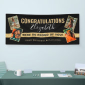 Banderoles Moderne Elegant Black Gold Photo Collage Graduatio (Salon professionnel)