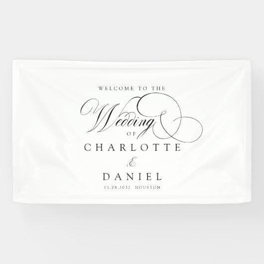 Banderoles Moderne, élégant, écriture manuscrite, mariage bla (Horizontal)