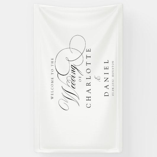 Banderoles Moderne, élégant, écriture manuscrite, mariage bla (Vertical)