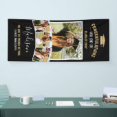 Banderoles Moderne élégant Noir 4 Photo Collage Graduation (Salon professionnel)