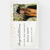 Banderoles Moderne Elégant noir et blanc photo Graduation (Vertical)