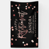 Banderoles Moderne Élégant Script Rose Or joyeuse retraite (Vertical)