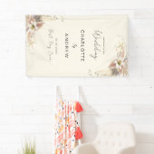 Banderoles Moderne, élégante, mariage boho beige (En situation)