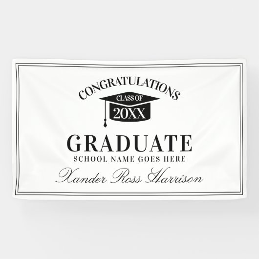 Banderoles Moderne Félicitations Diplômé (Horizontal)