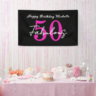 Banderoles Moderne fête d'anniversaire 50 ans 50 et fabuleuse