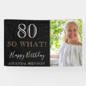 Banderoles Moderne Funny 80 Alors, quel 80e anniversaire Phot (Horizontal)