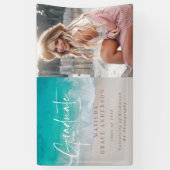 Banderoles Moderne graduation photo plage de l'océan script m (Vertical)