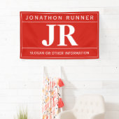 Banderoles Moderne, Gras, Professionnel | Rouge & Blanc (En situation)