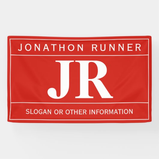 Banderoles Moderne, Gras, Professionnel | Rouge & Blanc (Horizontal)