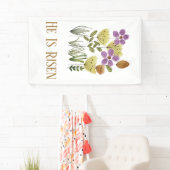 Banderoles Moderne Il Est Ressuscité Pâques Floral (En situation)