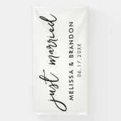 Banderoles Moderne Juste Marié Élégant Mariage Script (Verticale)