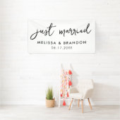 Banderoles Moderne Juste Marié Élégant Mariage Script (Insitu)