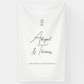 Banderoles Moderne, minimal, blanc, mariage (Vertical)