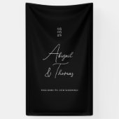 Banderoles Moderne, minimal, noir, mariage (Vertical)