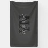 Banderoles Moderne monogramme gris foncé (ou autre texte) (Vertical)