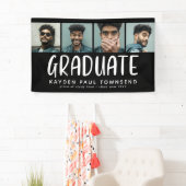 Banderoles Moderne Multi 4 Photo Collage GRADUATE noir (En situation)