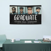 Banderoles Moderne Multi 4 Photo Collage GRADUATE noir (Salon professionnel)