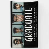 Banderoles Moderne Multi 4 Photo Collage GRADUATE noir (Vertical)