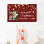 Banderoles Moderne N'Importe Quel Anniversaire Ruby Red Gold  (En situation)