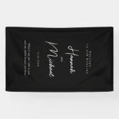 Banderoles Moderne, Noir, écriture manuscrite Police, Mariage (Horizontal)